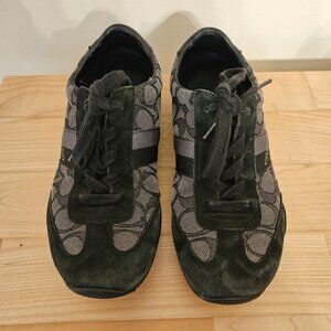 Coach Kelson Sneakers W6.5 Signature Canvas Suede Tennis Shoes Casual Comfort